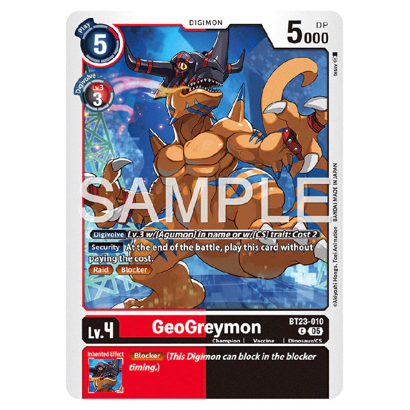 Digimon Card Game - BT-23: Booster Hackers' Slumber - GeoGreymon - (C) - BT23-010