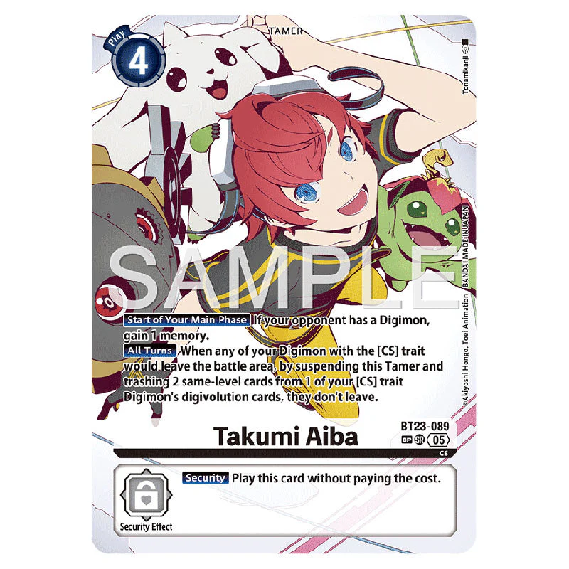Digimon Card Game - BT-23: Booster Hackers' Slumber - Takumi Aiba - (SR) - BT23-089B