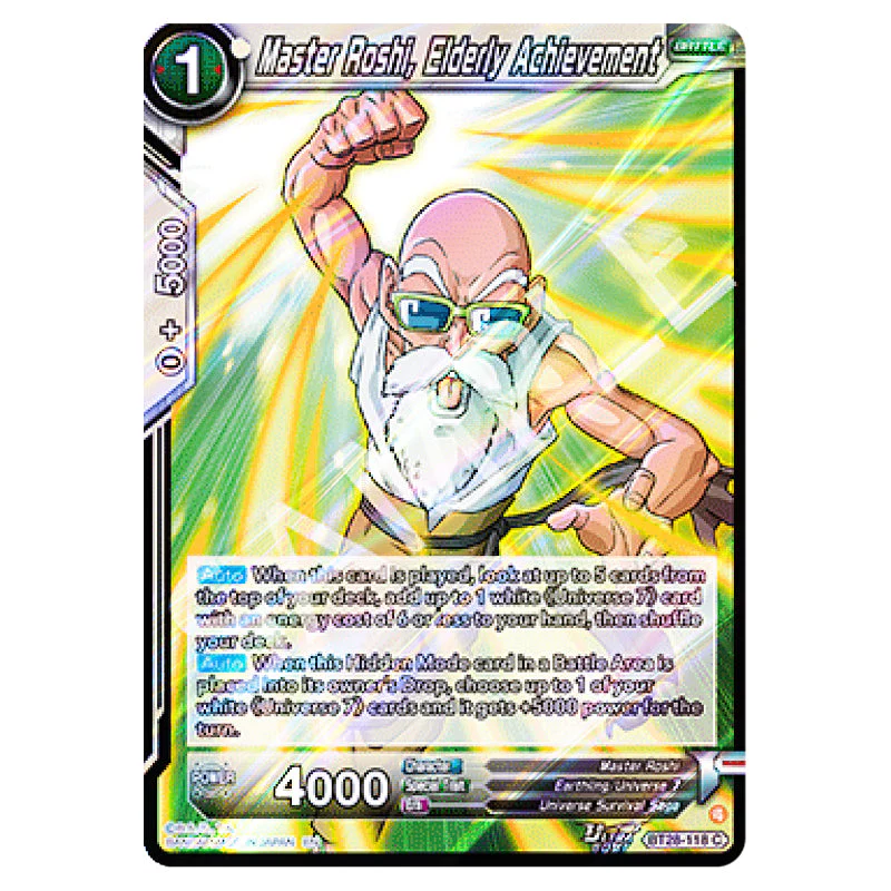 Dragon Ball Super - Prismatic Clash - Master Roshi, Elderly Achievement - B28-118 (Foil)