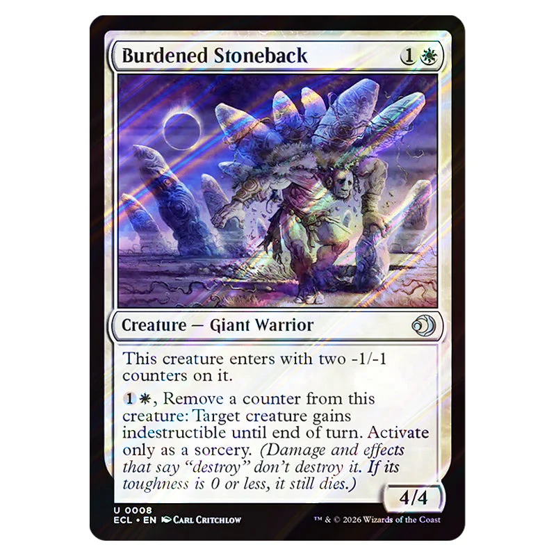 Magic The Gathering - Lorwyn Eclipsed - Burdened Stoneback - 0008 (Foil)