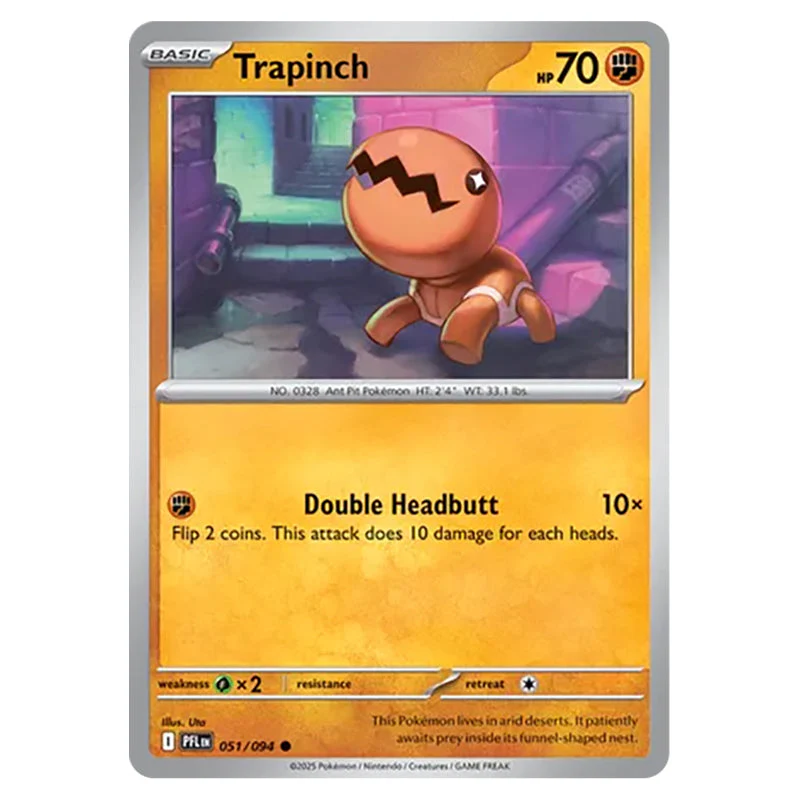 Pokemon - Mega Evolution - Phantasmal Flames - Trapinch - 051/132 - (Reverse Holo)