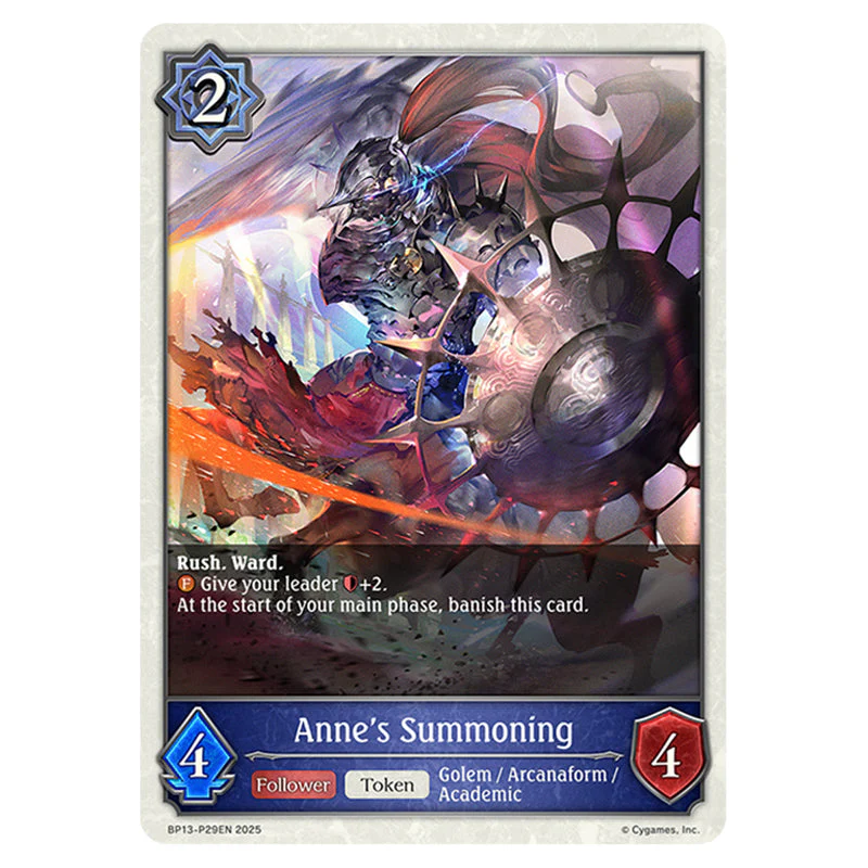 Shadowverse Evolve - Worldreaver's Descent & Dominion of Darkness - Anne's Summoning - BP13-P29EN