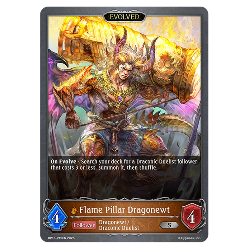 Shadowverse Evolve - Worldreaver's Descent & Dominion of Darkness - Flame Pillar Dragonewt - BP13-P15EN