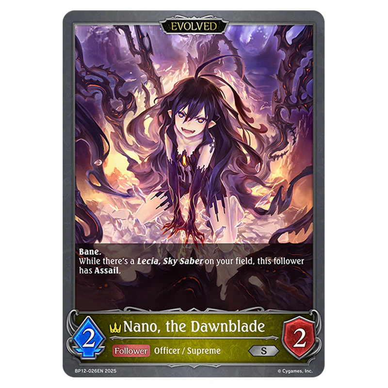 Shadowverse Evolve - Worldreaver's Descent & Dominion of Darkness - Nano, the Dawnblade - BP12-026EN