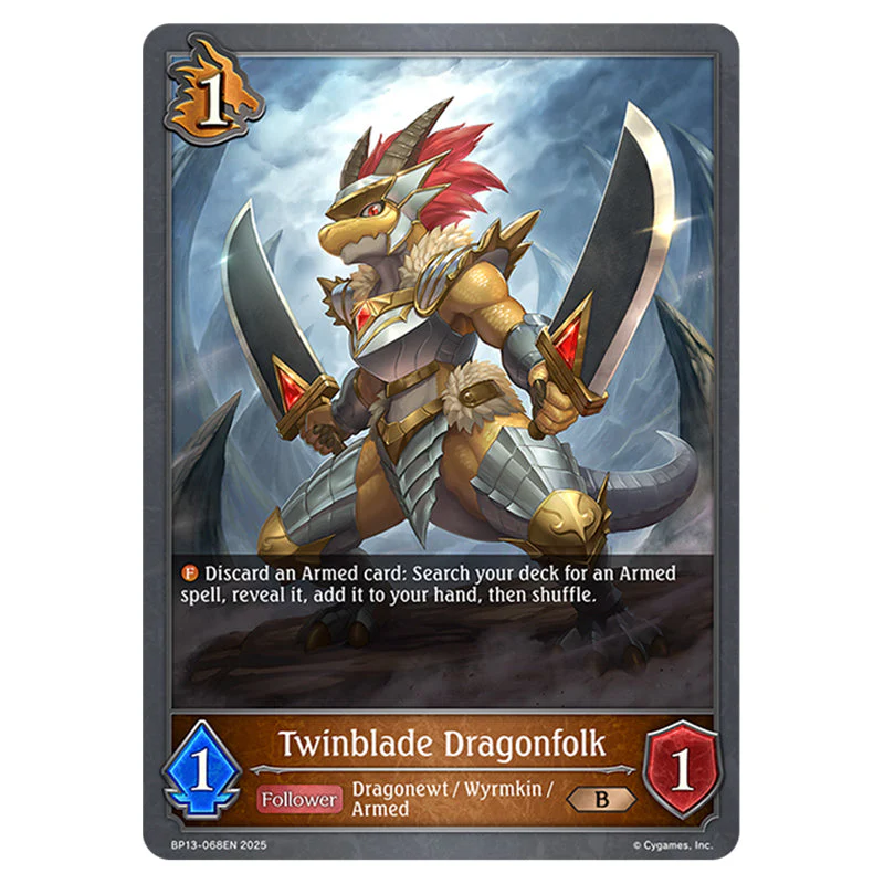 Shadowverse Evolve - Worldreaver's Descent & Dominion of Darkness - Twinblade Dragonfolk - BP13-068EN