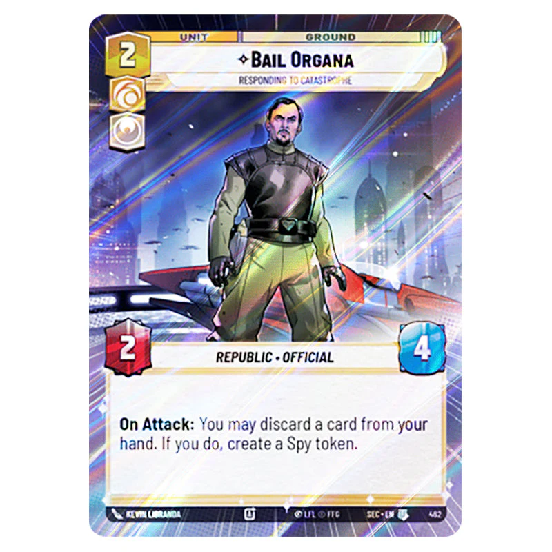 Star Wars Unlimited - Secrets of Power - Bail Organa Responding to Catastrophe (Uncommon) - 954 (Hyperspace Foil)