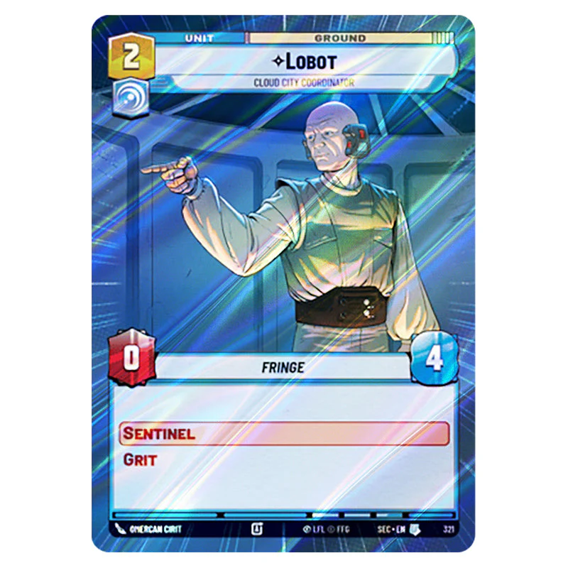 Star Wars Unlimited - Secrets of Power - Lobot Cloud City Coordinator (Uncommon) - 813 (Hyperspace Foil)