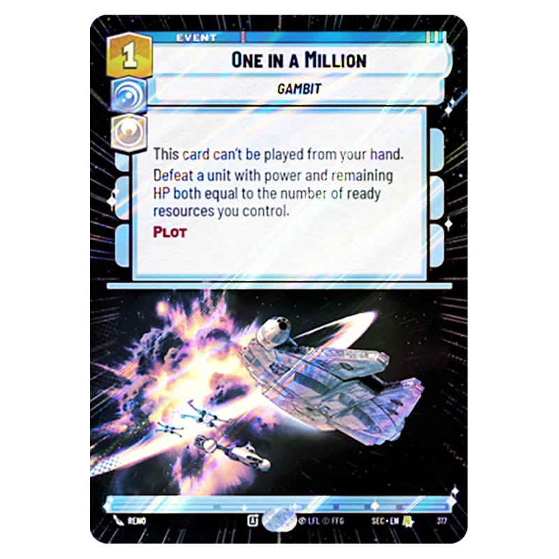Star Wars Unlimited - Secrets of Power - One in a Million (Rare) - 809 (Hyperspace Foil)
