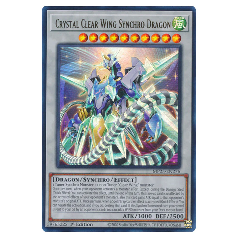 Yu-Gi-Oh! - 2025 Mega Pack - Crystal Clear Wing Synchro Dragon (Ultra Rare) MP25-EN276